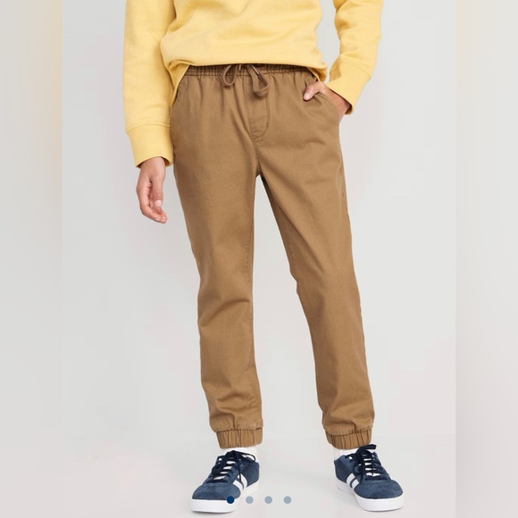 Old Navy Boys Khaki Tan Twill Jogger Pants - Picture 1 of 8